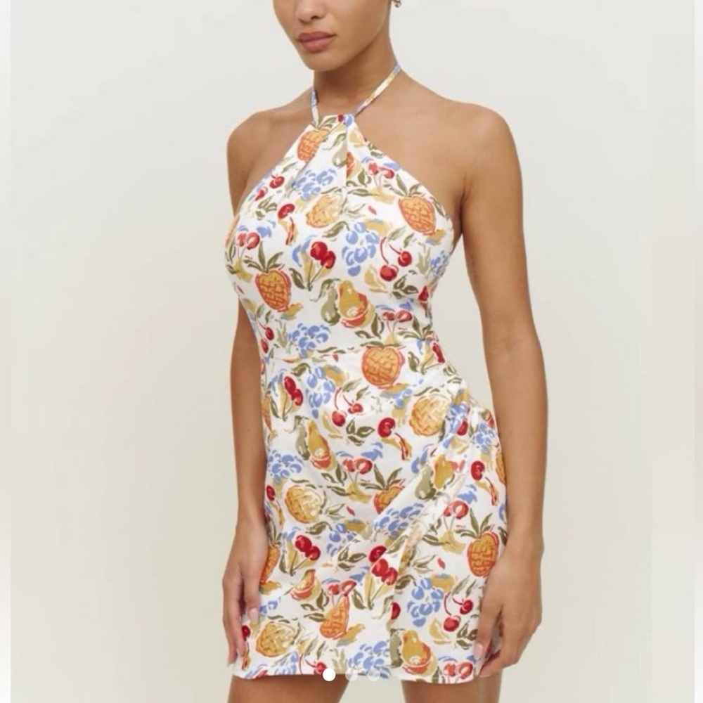 Reformation Dory Linen Halter Neck Dress